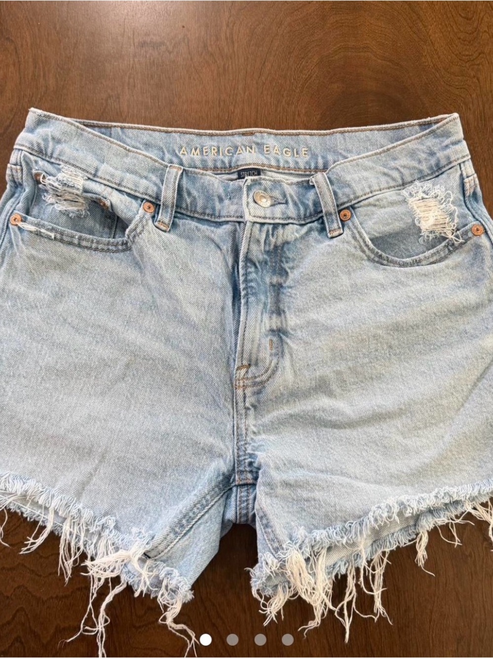 American Eagle Outfitters Light Wash Distressed Denim Shorts